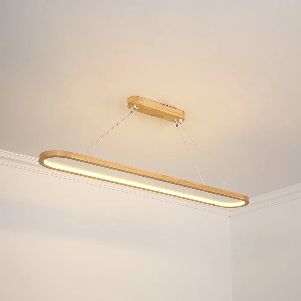 Moderne LED Loftlampe i Træ – Elegant og Energibesparende
