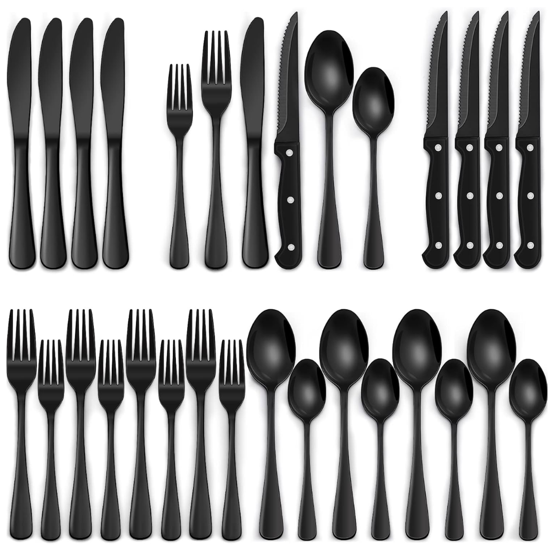 Elegant 24-delars bestickset i rostfritt stål