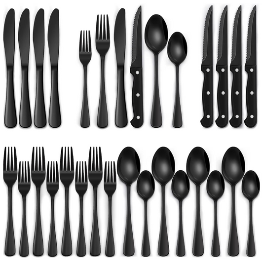 Elegant 24-delars bestickset i rostfritt stål