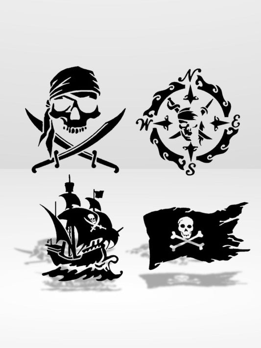 Äventyrliga Piratklistermärken för Bil och Vägg