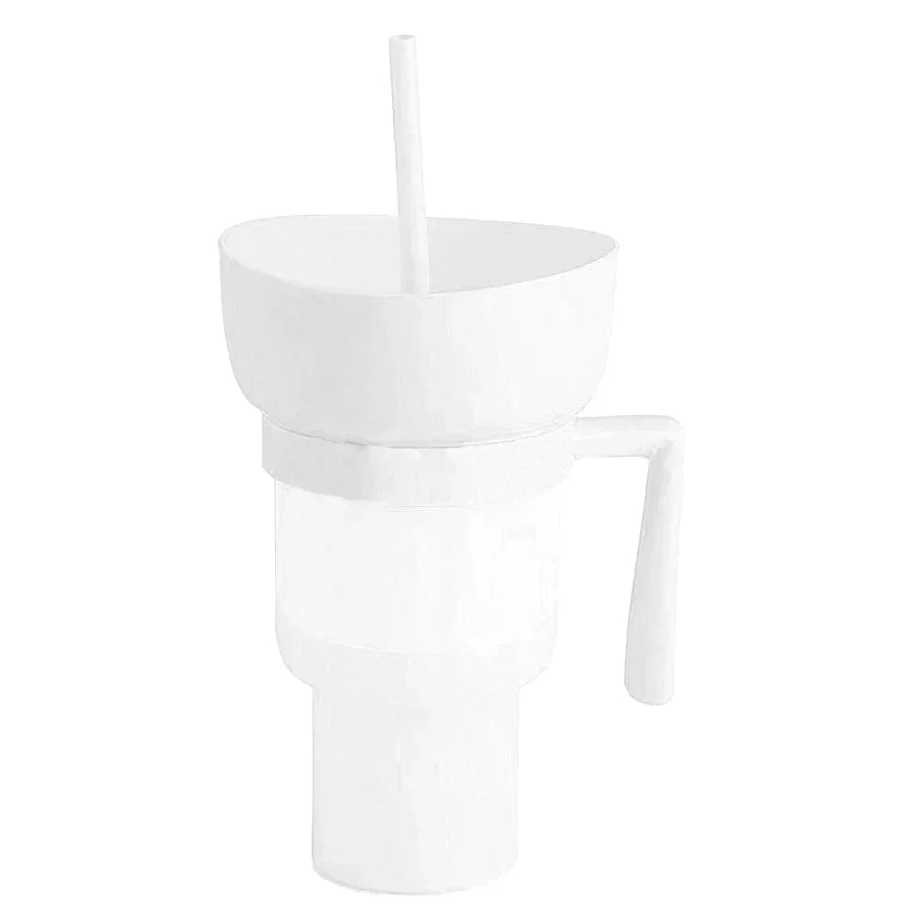 DualSip Luxe Krus til Snacks og Drikke | 2-i-1 Tasse med Lækagesikker Design til Travle Dage og Familieture