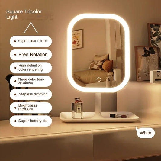LED Makeup Spejl med Touch Kontrol | 3 Lysindstillinger | Elegant Design