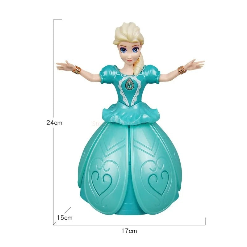 Elektrisk prinsessflicka med ljus och musik – FrostyBallet dansleksak
