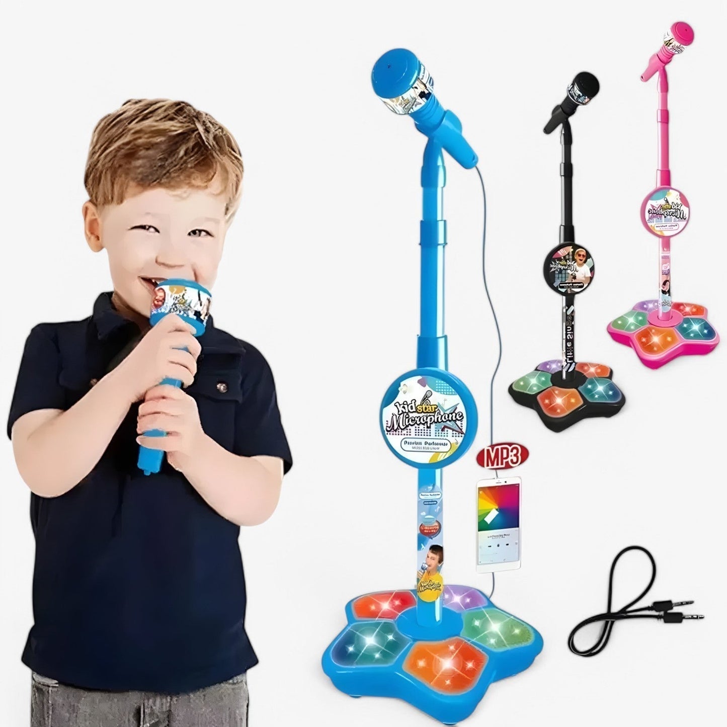 Børnemikrofon med justerbar højde og stativ – SoundFun Stage