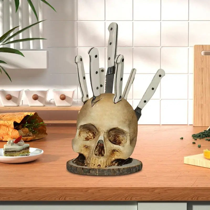 Gothic Skull Kniv Organizer Holder