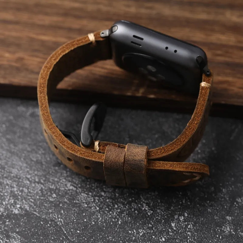 Eksklusivt Håndlavet Læderarmbånd til Apple Watch