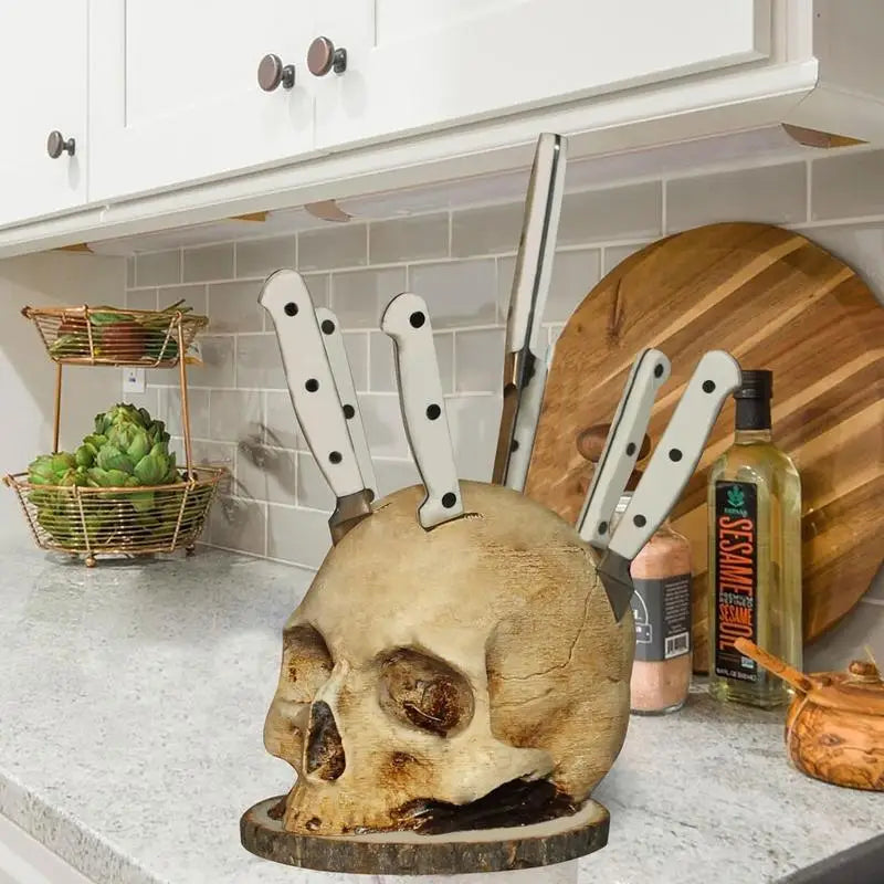 Gothic Skull Kniv Organizer Holder