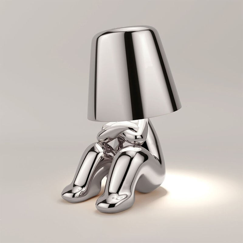 Stilren guldpläterad LED-bordslampa med touchkontroll