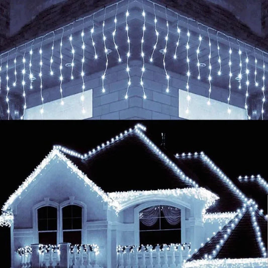 LED Lyskæde i isterning design | 8 forskellige indstillinger | Vinterdekoration til jul og nytår 2026 | EU stik