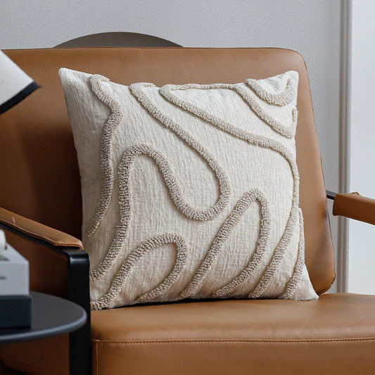 Luksuriøs Boho Chenille Pude 45x45 cm - Blød og Stilfuld