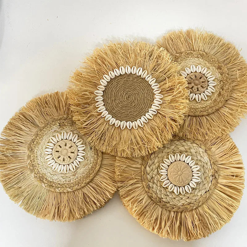 Boho Väggdekoration i Raffia – Äkta och Stämningsfull