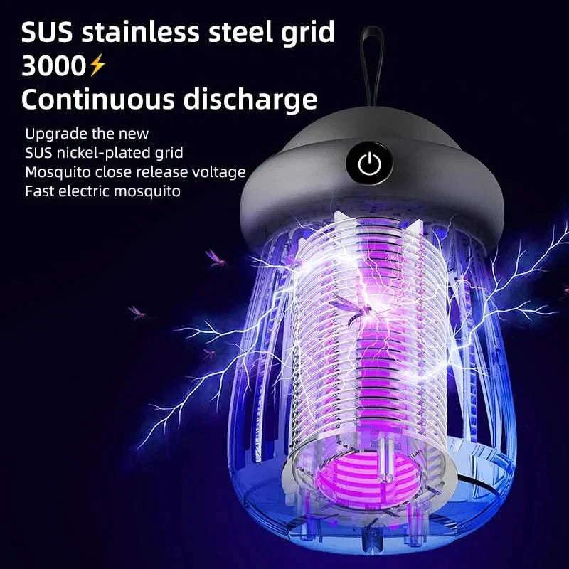 Myggfälla med UV-lampa och 3000V elchock