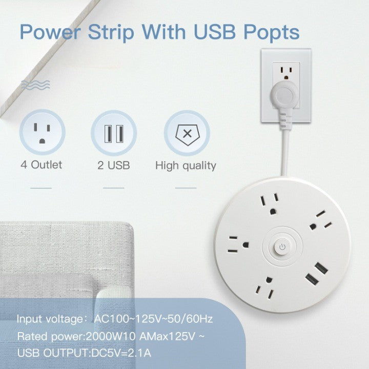Round Total Connect-kabel för strömförlängning