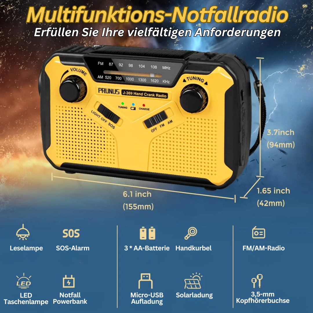 Multifunktionel nødradio med genopladningsmuligheder - FlexiWave