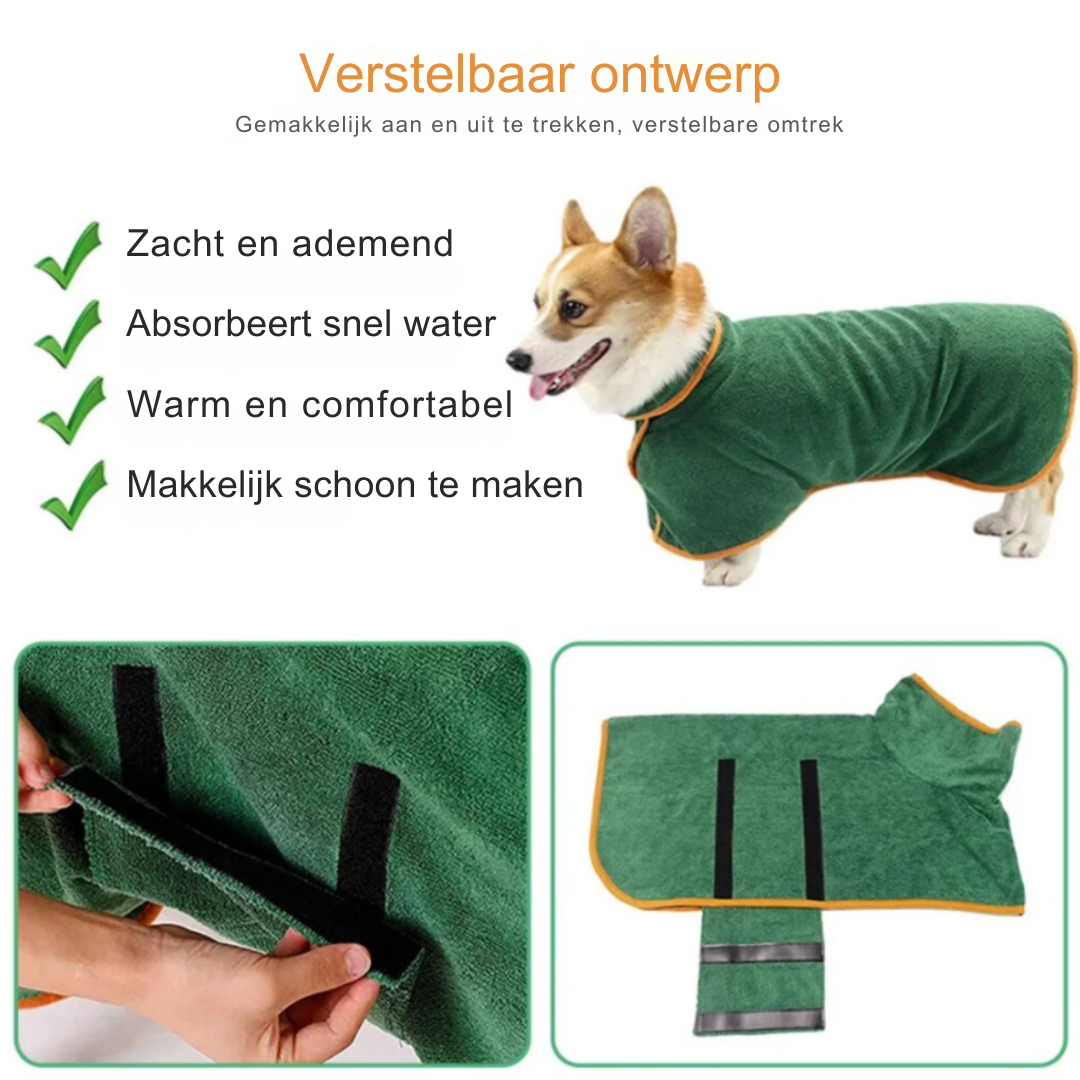 Praktisk hundebademantel - Finn