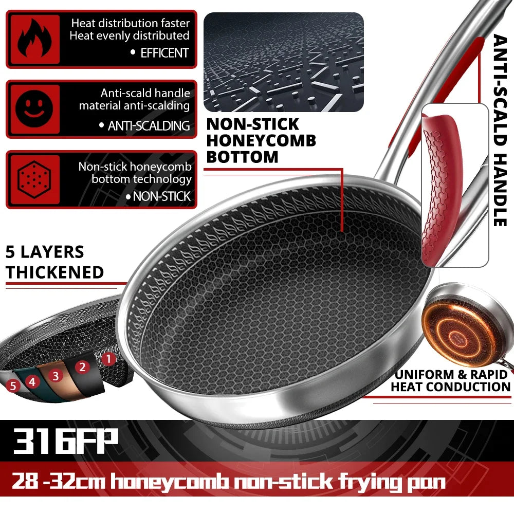 Safe Cook Nonstick Antibakteriel Rustfrit Stål Pande