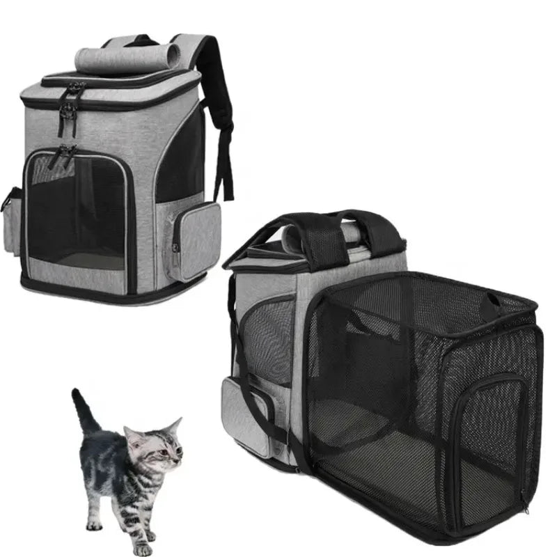 Pet Travel Andningsbar Utbyggbar Ryggsäck