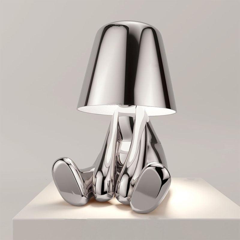 Stilren guldpläterad LED-bordslampa med touchkontroll
