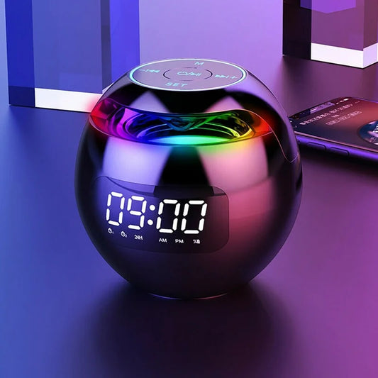 Bluetooth-vækkeur med LED-natlampe | 5W Højttaler | Bevægelsesfølsom skærm | 2200mAh batteri
