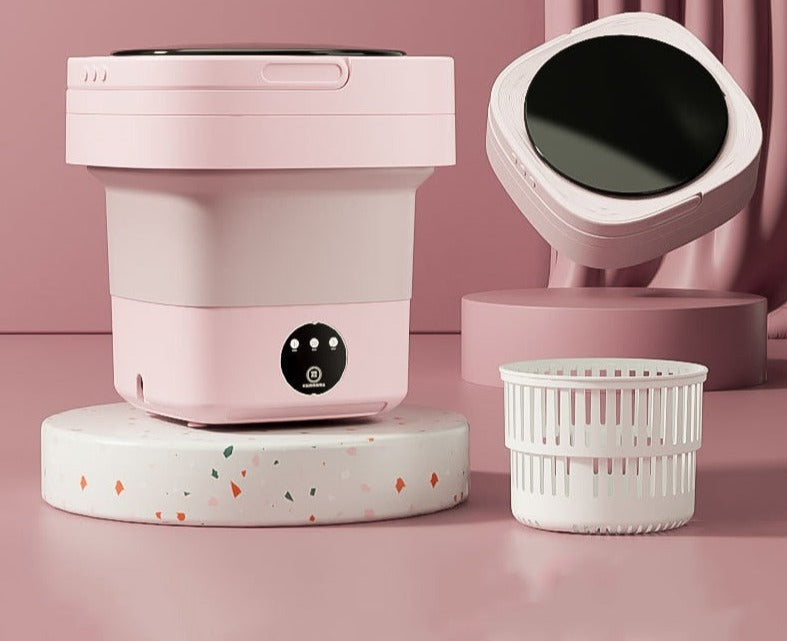 Foldbar Mini-Vaskemaskine med Tørrefunktion – Praktisk Design