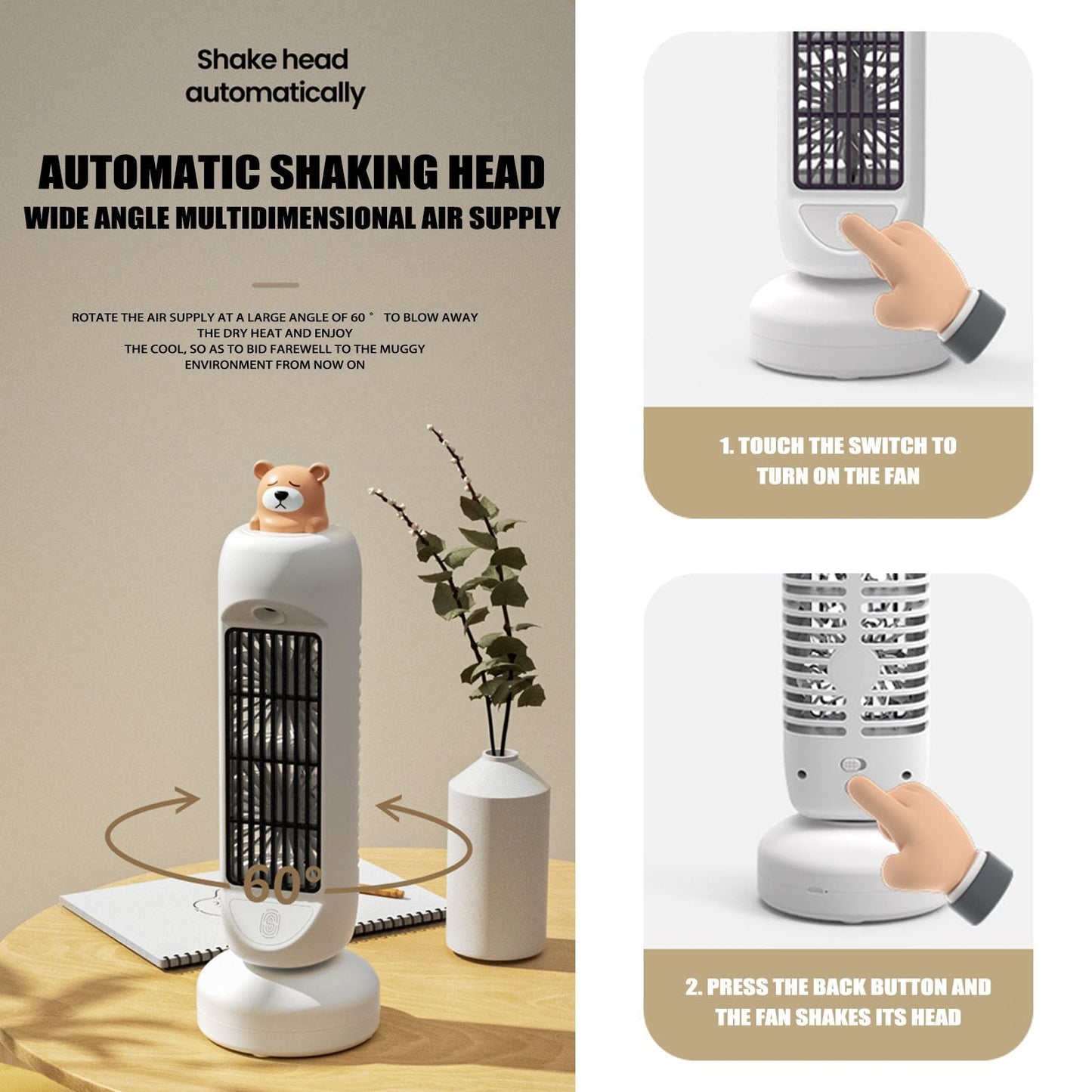 Mini Bear Air Cooler Luftfugter Blæser