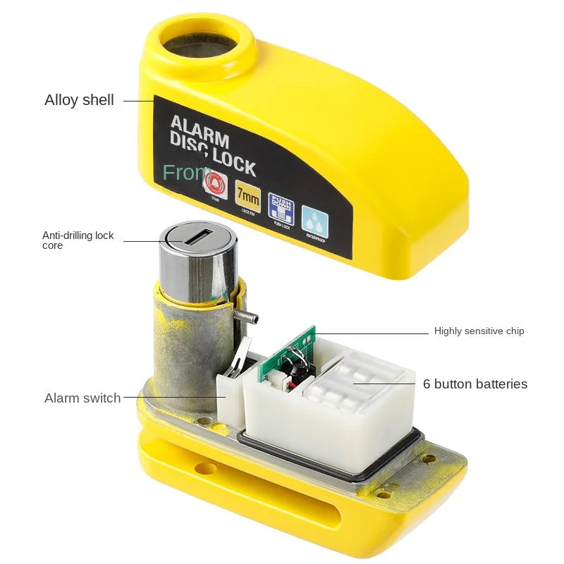 Tyverisikring Aluminium Skivebremse Alarmlås