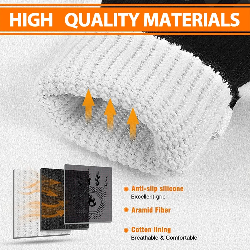 Sikkerhedsgrib Handsker til Grilling og Bagning | Silikone og Bomuld | Non-Slip & Flammebestandig op til 800 °C | 1 stk.