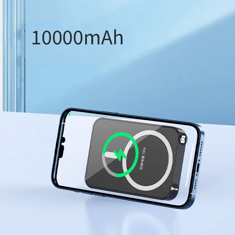 Trådløs magnetisk powerbank med støttefod