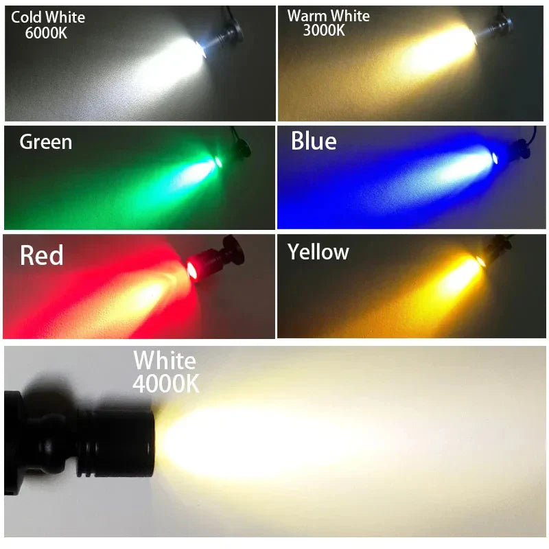 Mini LED Spotlight | 1W/3W | USB Ljuskälla för Vitrinskåp och Dekorationer | Varm och Kall Vit | Aluminiumhölje