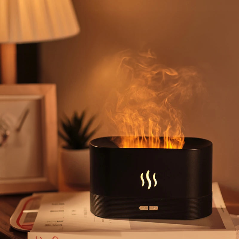 Flamsimulering | Nattlampa med doftspridare och luftfuktare