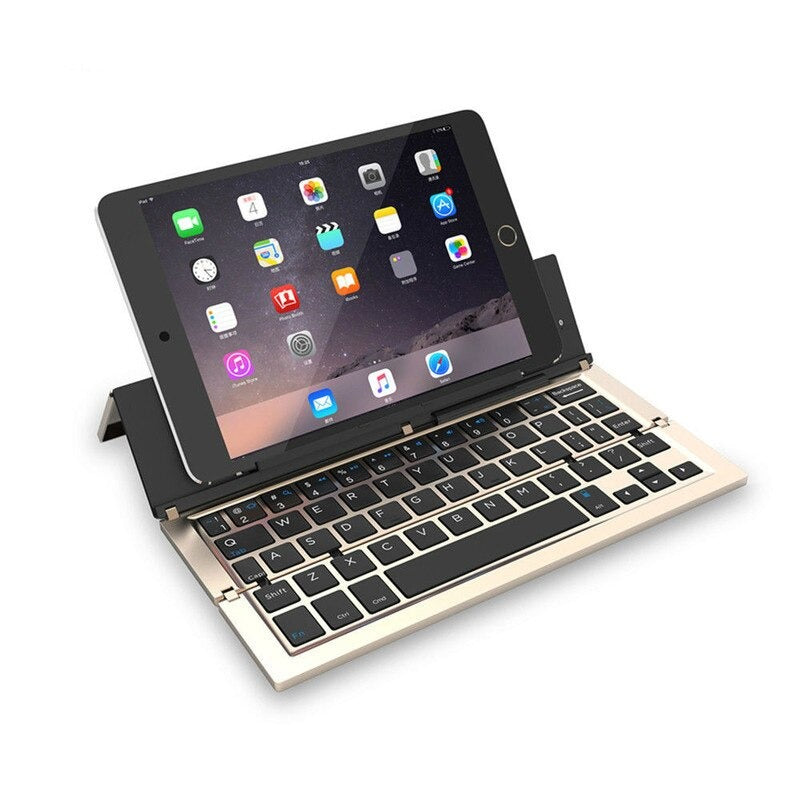 Bærbar trådløs sammenfoldelig tablet-holder tastatur