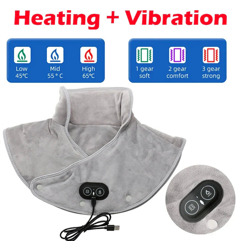 Varmemassagepude til nakke og skuldre med USB og vibration – 3 temperaturindstillinger