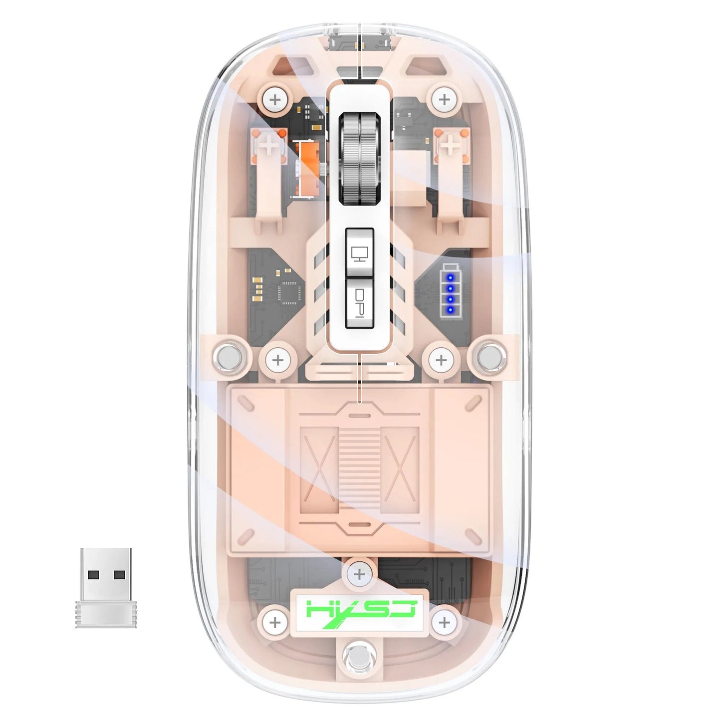 Trådlös Bluetooth-mus i transparent design