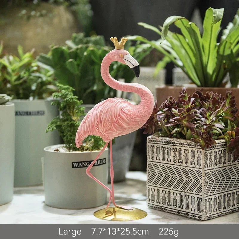 Modern dekoration av flamingofigur i harts