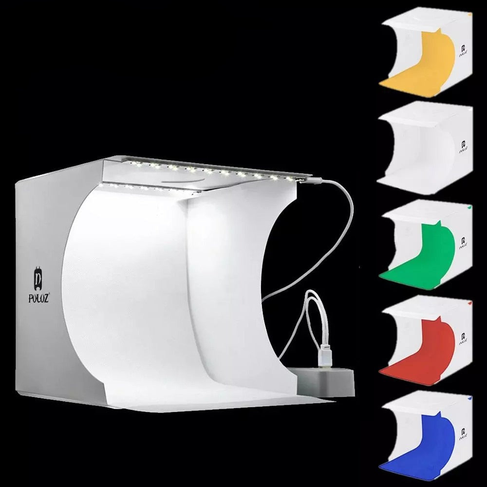 Mini sammenfoldelig LED lys foto studie boks
