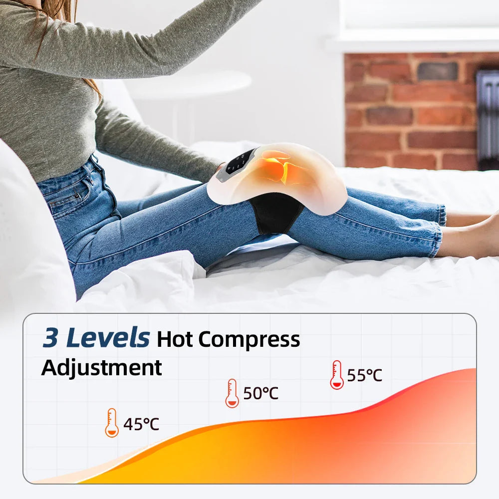 Lindra Ledsmärta med Smart Knämassör med Värme & Vibration