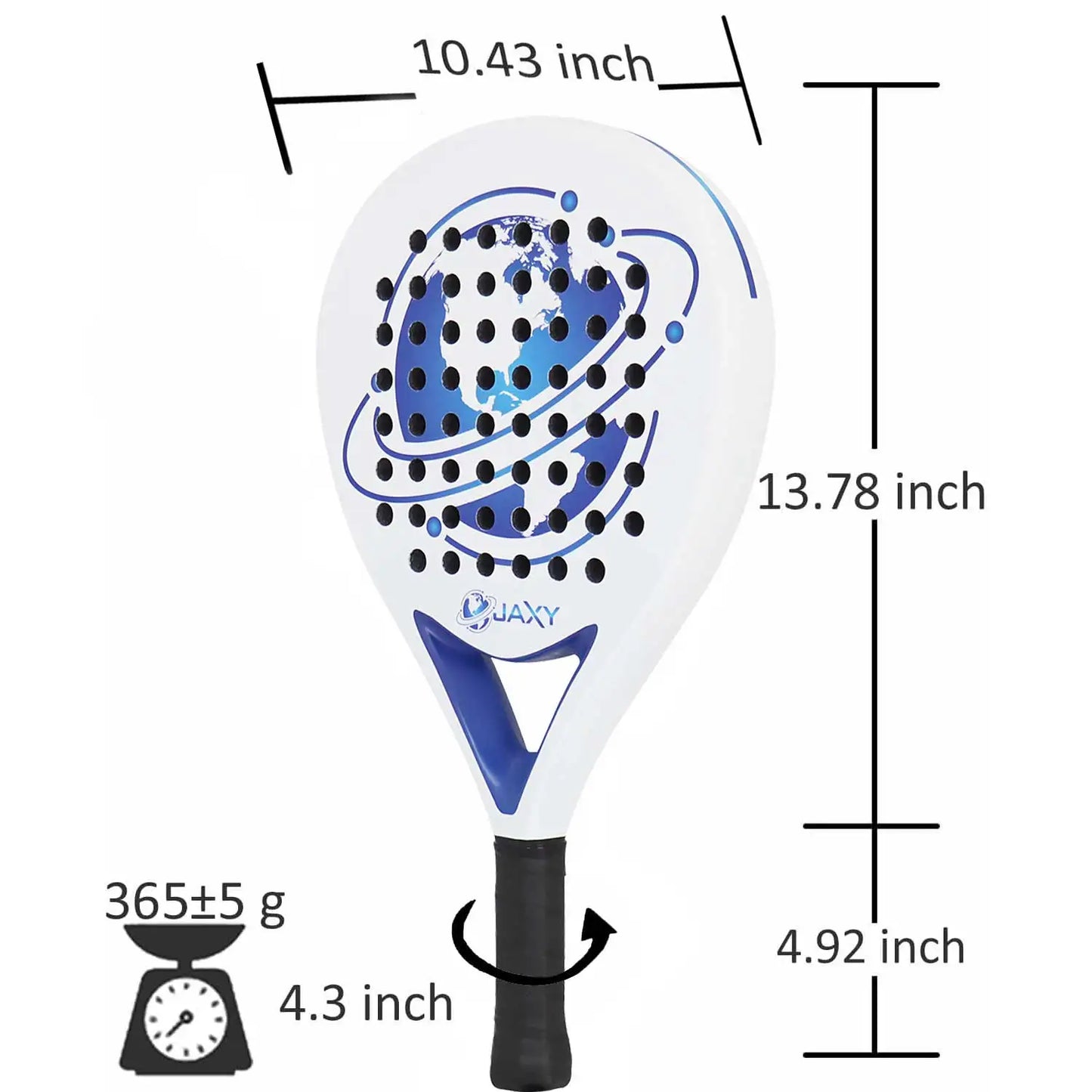 Lättvikts padelracket i kolfiber, matt finish, för nybörjare och proffs