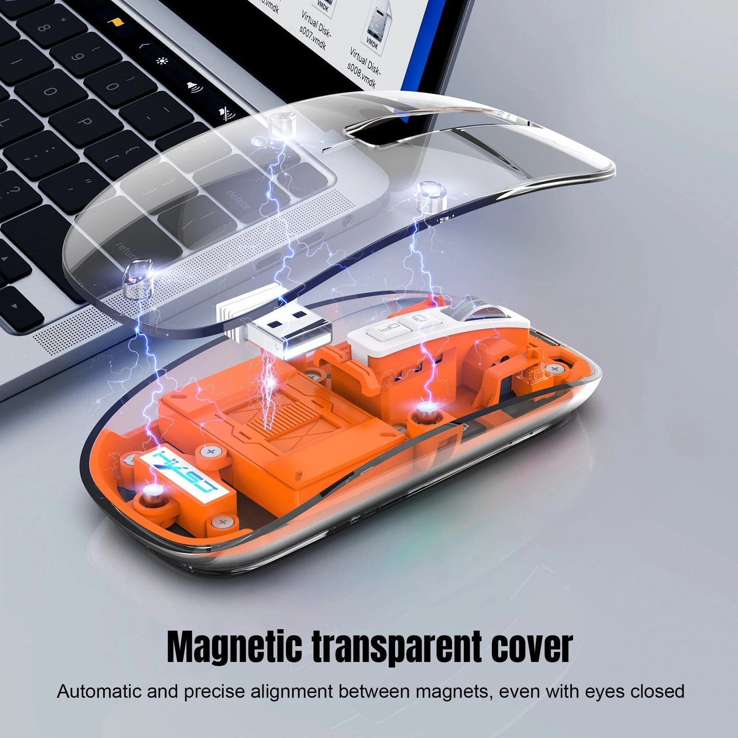 Trådlös Bluetooth-mus i transparent design