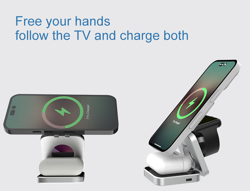 3-i-1 Hurtig Magnetisk Trådløs Oplader til iPhone, AirPods & Apple Watch