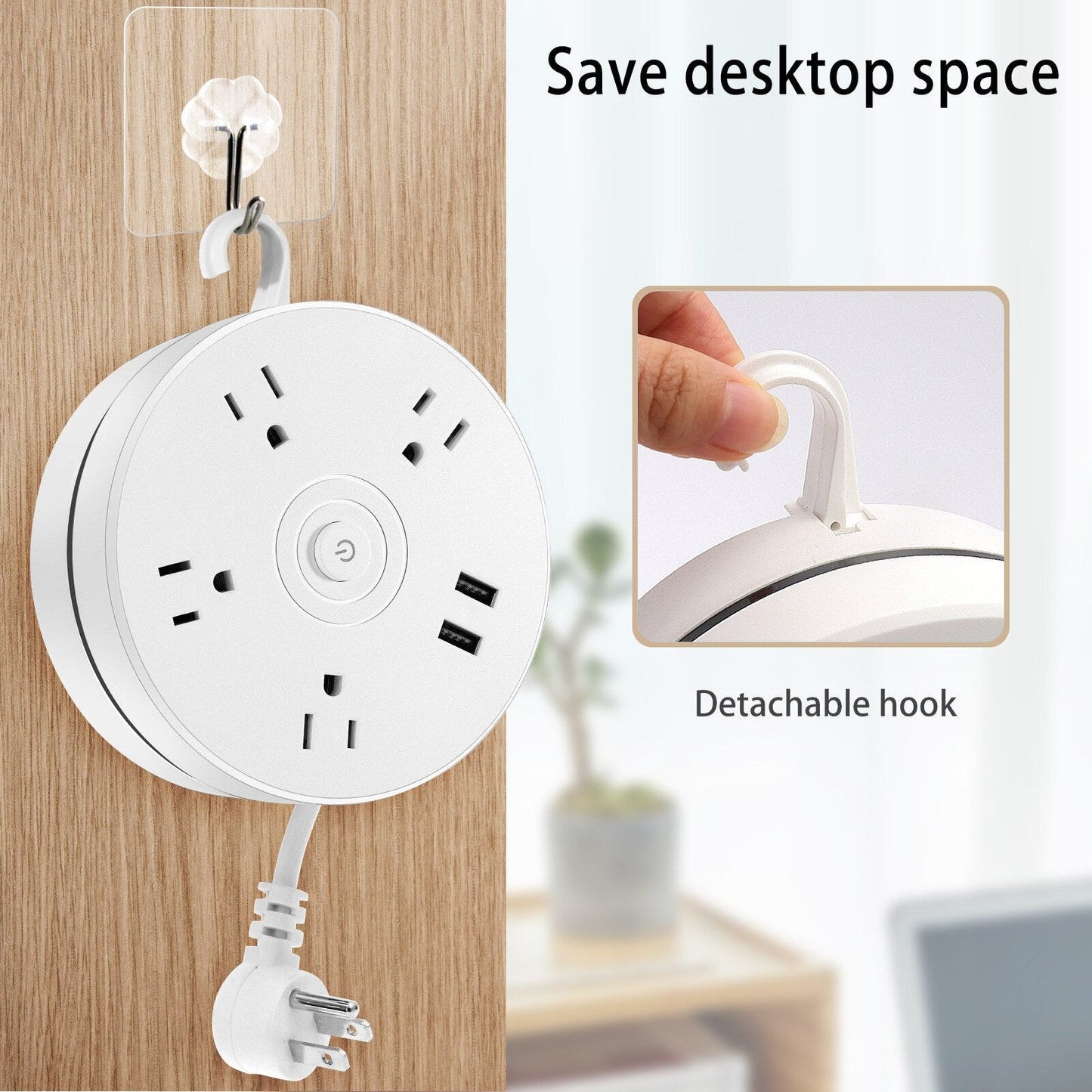 Round Total Connect-kabel för strömförlängning