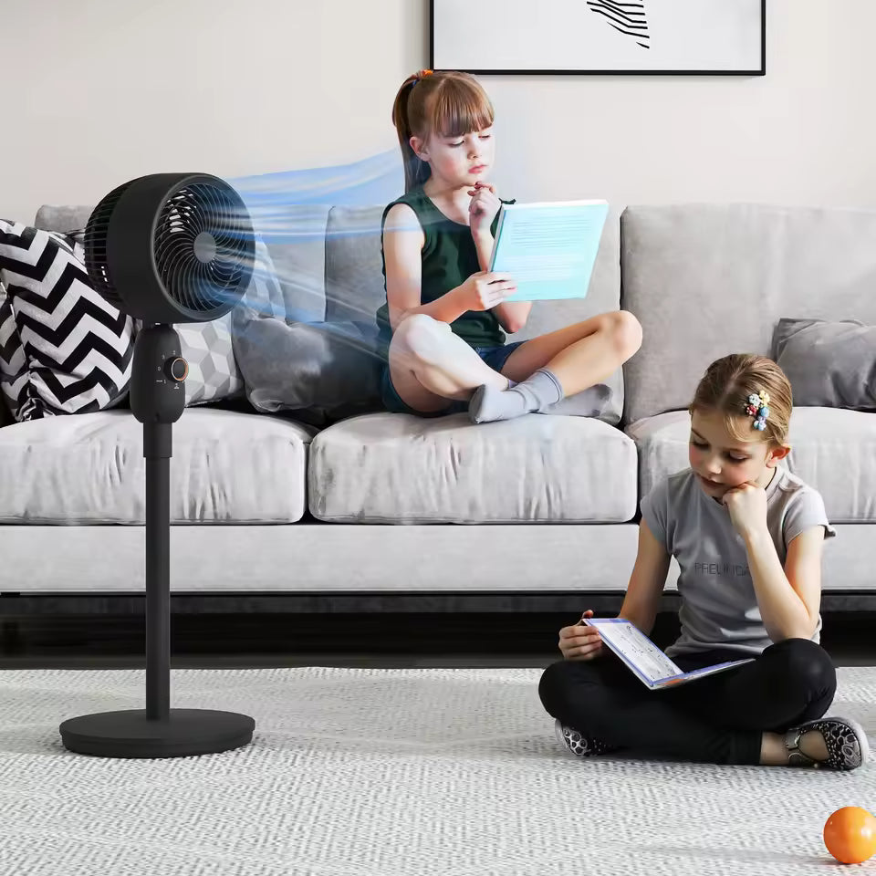 Effektiv Standventilator med Justerbar Hastighed og Sikkerhedsgitter