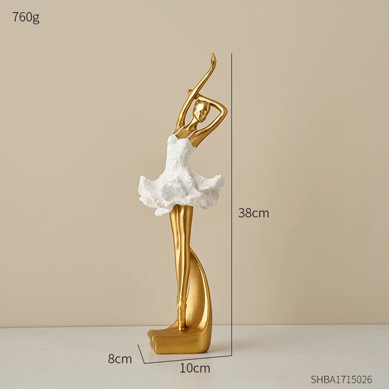 Dekorativ ballerinafigur för skrivbord och hemmiljöer