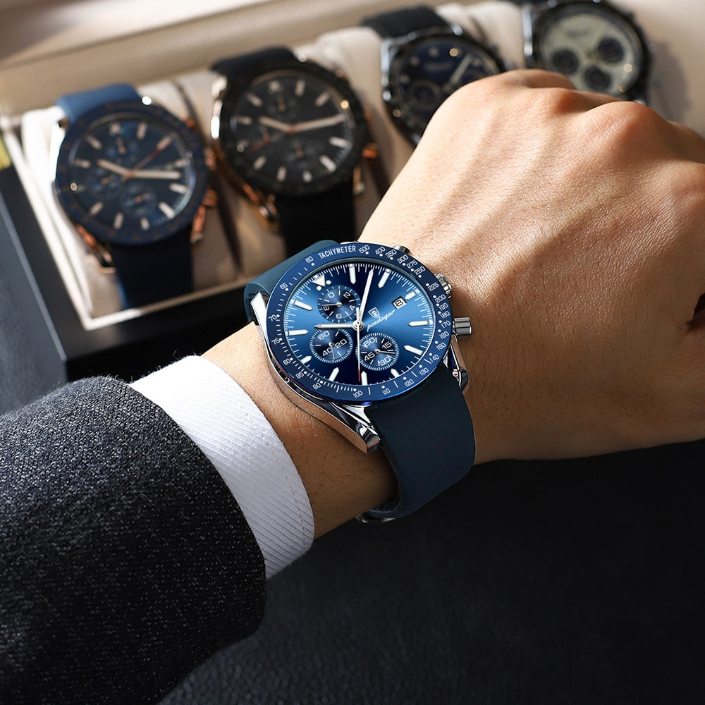 Elegant Chronograph Armbåndsur med Dato & Stilfuldt Design