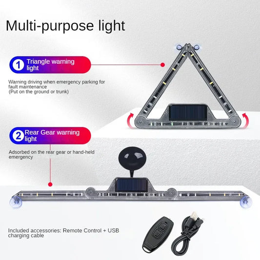 Solar LED Strobe Nödljus Anti-Kollision Varningslampa
