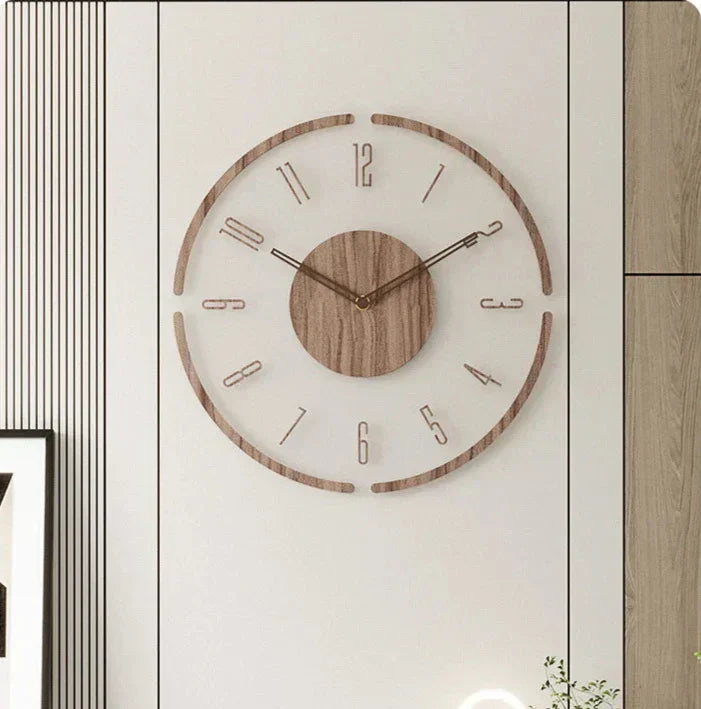 Modern väggklocka i trä – Minimalistisk och stilren design till vardagsrummet