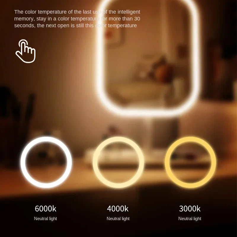 LED Sminkspegel med Touchkontroll | 3 Ljusinställningar | Elegant Design