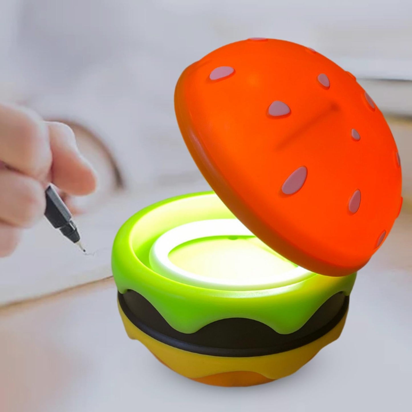 Foldbar Trådløs Unik Hamburger Bordlampe