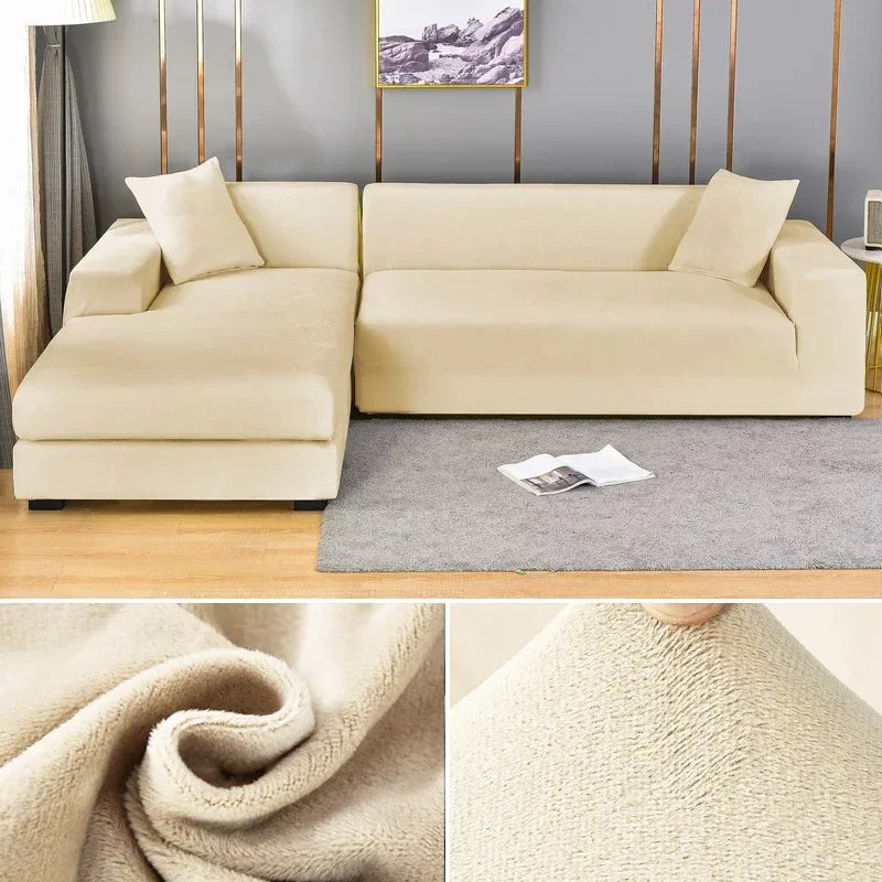 Elastiskt velour sofföverdrag med lyxig finish