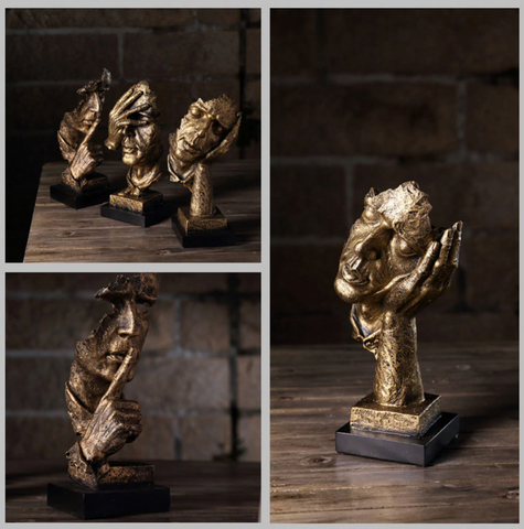 Guldglimt Abstrakt Skulptur – Lysende Elegance