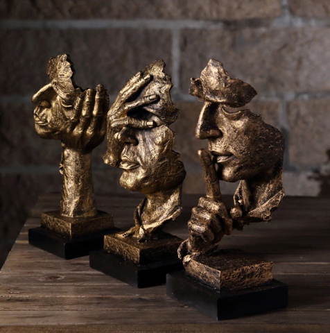Guldglimt Abstrakt Skulptur – Lysende Elegance